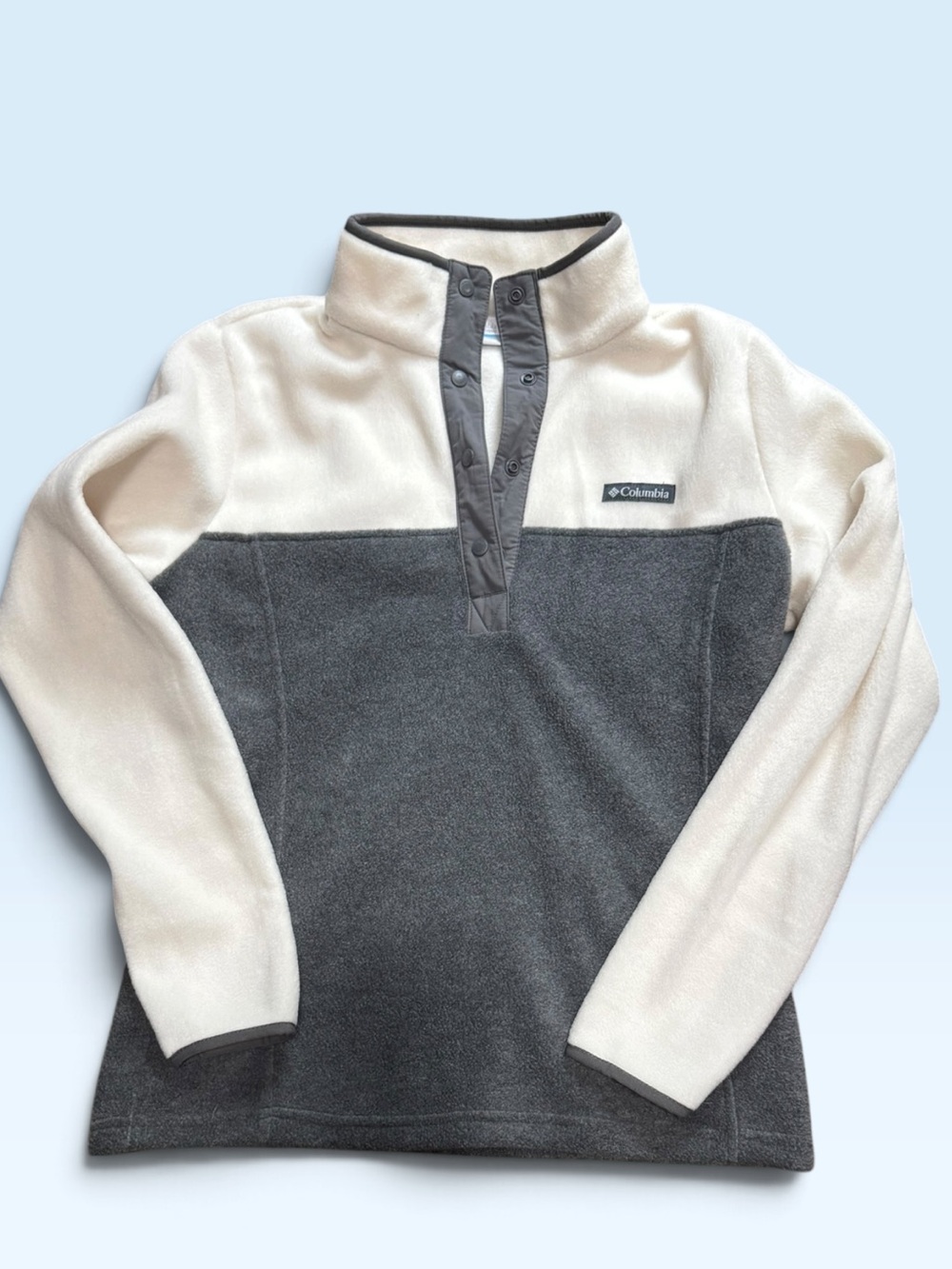 🤍 Columbia Colorblock Snap-Up Fleece Pullover 🩶